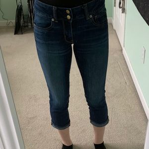 American Eagle Dark, cropped, skinny jeans